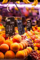 Fruits market, in La Boqueria,Barcelona famous marketplace