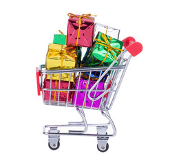 Shopping Cart With Gift Boxes