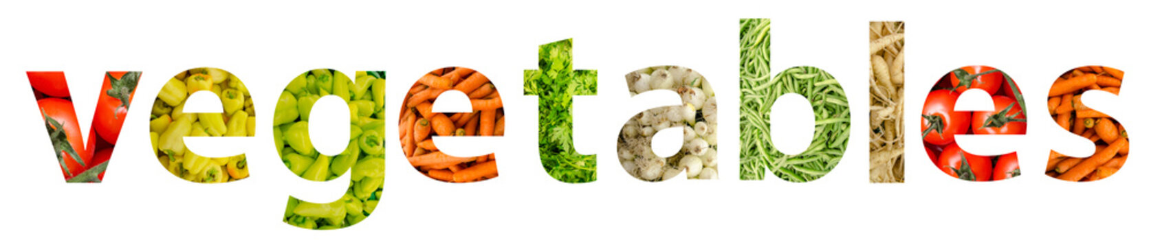 Fresh Healthy Vegetables Word