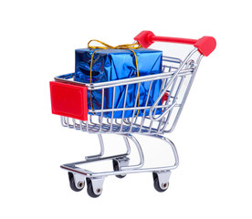 Shopping Cart With Gift Box