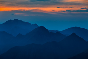 Sunset over the Fagaras Mountains, Southern Carpathians