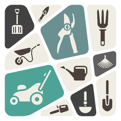 Gardening tools background