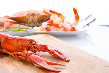 Preparing Dungeness Crab and Red Lobster