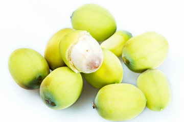Inside, the flesh of the lotus seeds