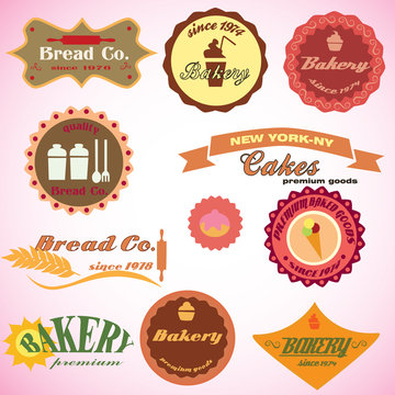 Bakery Labels Set - Vector Illustration