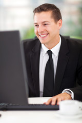 business man working on computer