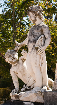 Antique statue in park of Queluz