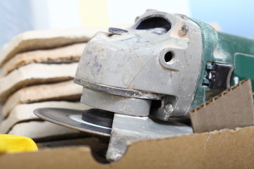 construction tool angle grinder for cutting tile