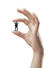 hand holding businessman