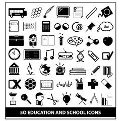 School and Education Icons Set, Vector