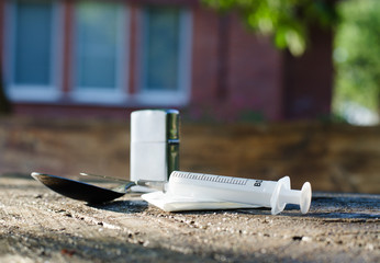 Drug addiction paraphernalia