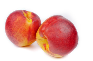 Fototapeta na wymiar Close up of a two ripe nectarines