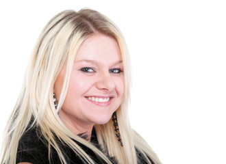 Naklejka premium Portrait of young attractive fur woman
