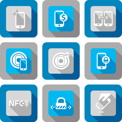 Smart phone with NFC technology icon