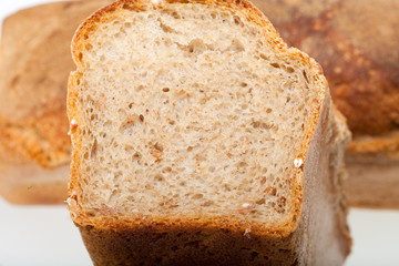 loaves of bread traditionally roasted.  Background. Close up.