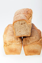 loaves of bread traditionally roasted.  Background. Close up.