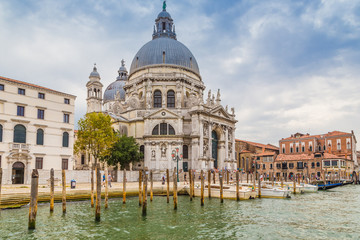 Obraz na płótnie Canvas Grand Canal and Basilica on sunny day, Venice
