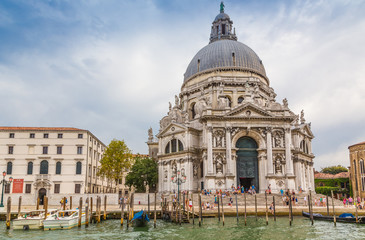 Fototapeta na wymiar Grand Canal and Basilica on sunny day, Venice