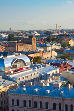 Top view of  St. Petersburg, Russia