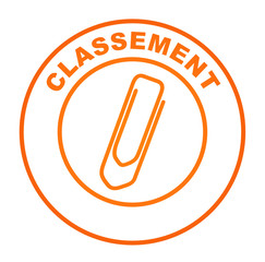 classement sur bouton web rond orange