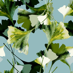 Ginkgo Seamless Pattern
