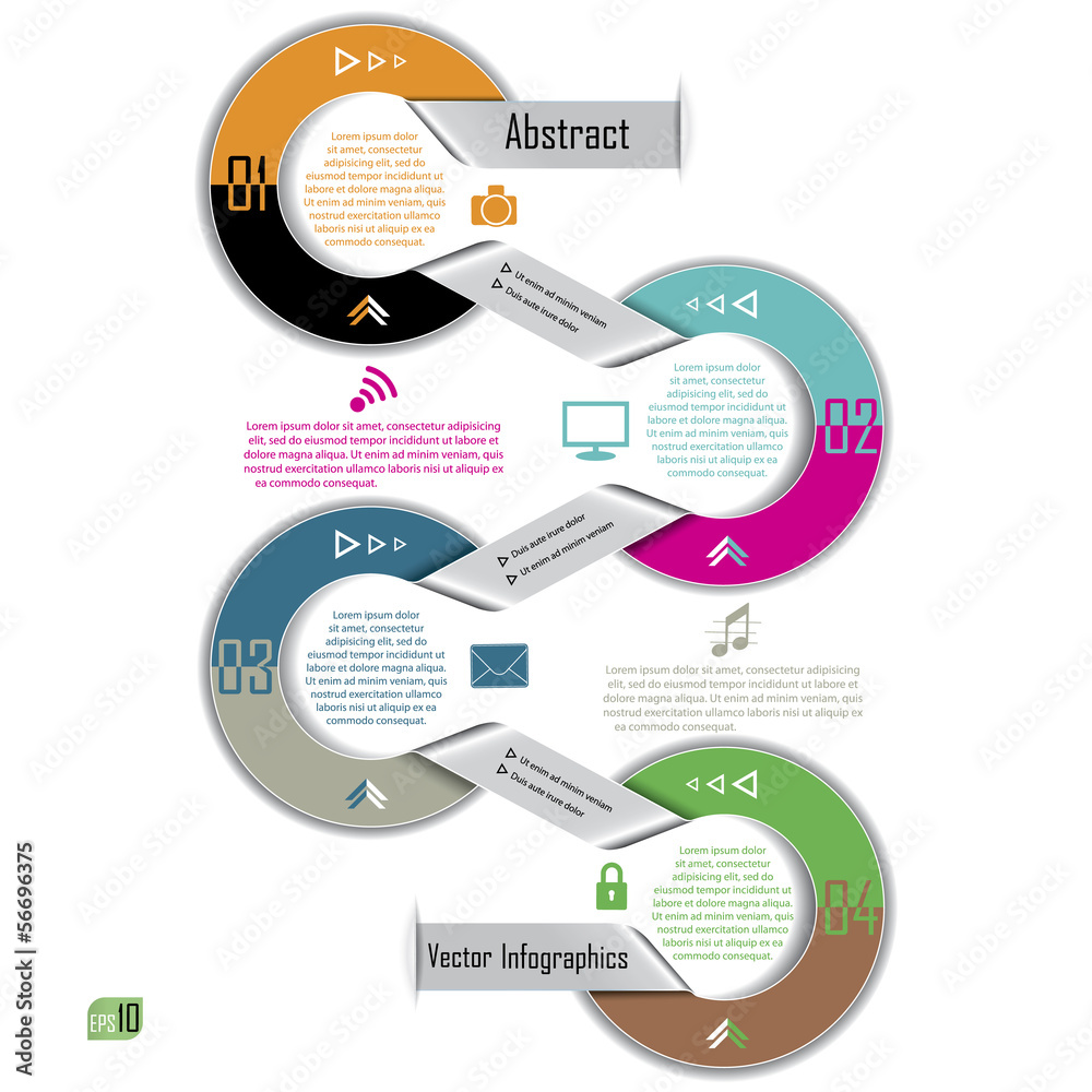 Wall mural modern infographics template. design for business. vector illus