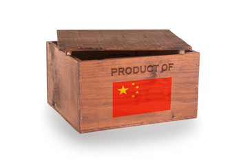 Wooden crate isolated on a white background