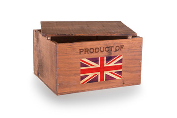 Wooden crate isolated on a white background