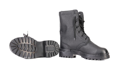 Pair of working kersey boots.