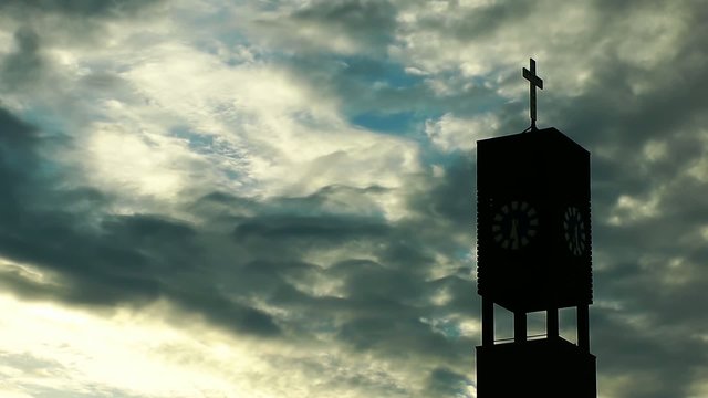 Church and the clouds time Lapse