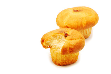 Two fresh cookies isolated on white background