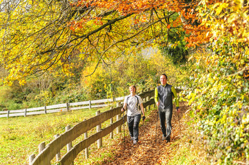 Fototapeta premium Nordic Walking im Herbst