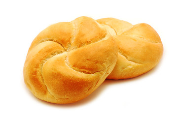 Bread rolls isolated on white background
