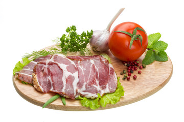 Fototapeta premium Bacon with vegetables