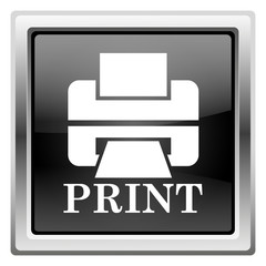 Printer with word PRINT icon