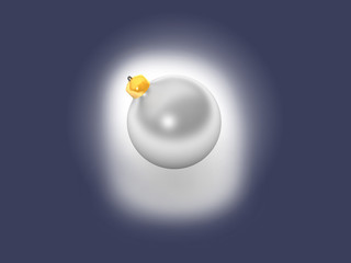 Christmas toy isolated on white with shadow and reflection