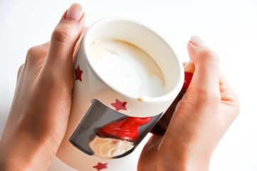 christmas coffee cup with santa logo