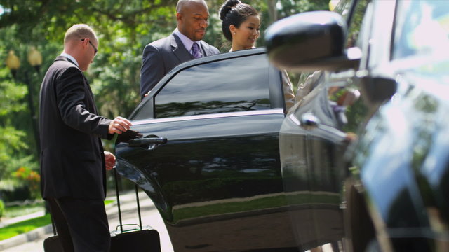 Limousine Chauffeur Meeting Corporate Clients