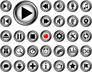 Media buttons grey 2