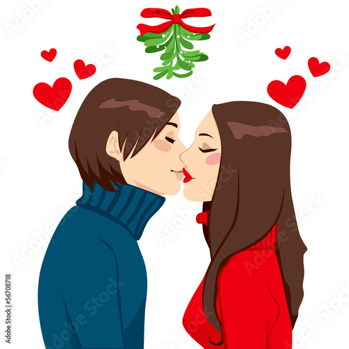 Christmas Mistletoe Kiss Stock Image And Royalty Free Vector Files On