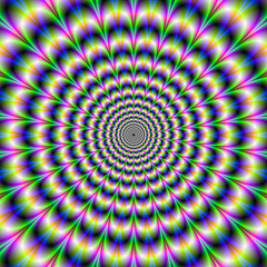 Obraz premium Psychodeliczny puls w kolorze fioletowym i zielonym