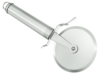 Pizza cutter isolated on a white background, 3D render