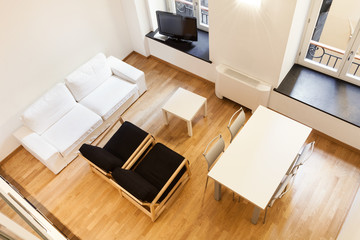 Interior, beautiful apartment, modern furniture