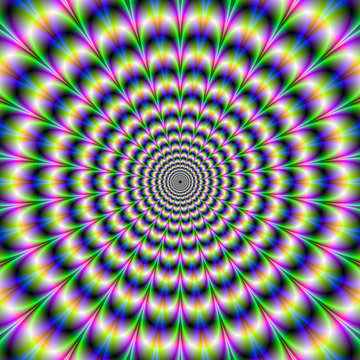 Psychedelic Pulse in Purple and Green