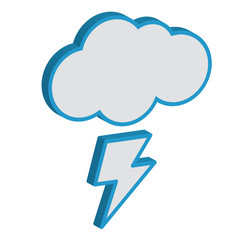Cloud with lightning weather forecast vector icon.EPS10