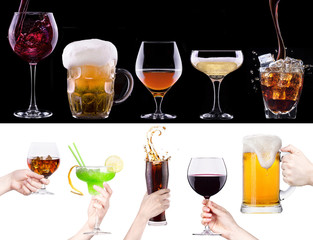different images of alcohol isolated