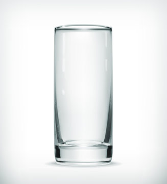 Empty glass, vector illustration with transparency