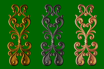 Ornament of gold plated vintage floral ,victorian Style