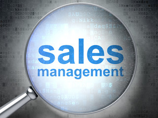 Marketing concept: Sales Management with optical glass