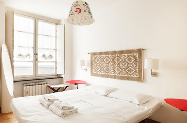 apartment in old building, interior, bedroom